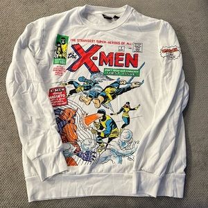 White X-men comic crewneck sweater large